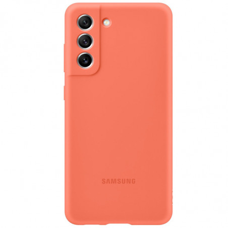 Samsung - Galaxy S21 FE 5G Coque EF-PG990T Silicone doux Orange (Coral)