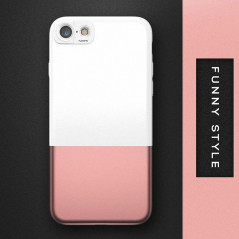 Coque rigide Floveme Contrast Color Apple iPhone 7 Blanc-Or Rose