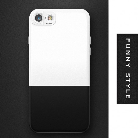 Coque rigide Floveme Contrast Color Apple iPhone 7 Blanc-Noir