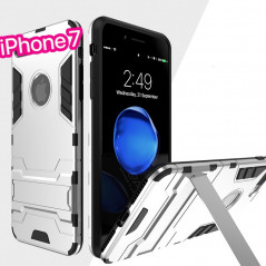 Coque Dual Layer Hybrid avec béquille Apple iPhone 7 Argent
