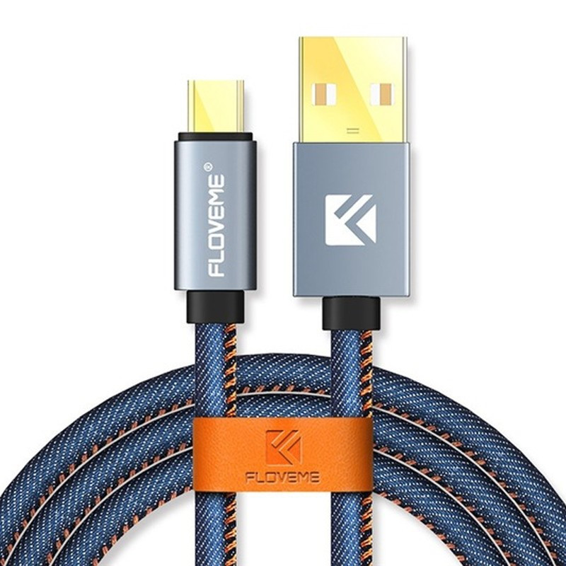 Câble microUSB 1mt Floveme Denim Texture