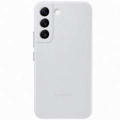 Samsung - Galaxy S22 5G Coque cuir EF-VS901L Leather Gris (light gray)