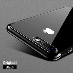 Coque silicone gel contour métallisé Apple iPhone 7 Plus Noir