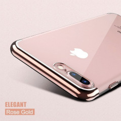 Coque silicone gel contour métallisé Apple iPhone 7 Plus Or Rose
