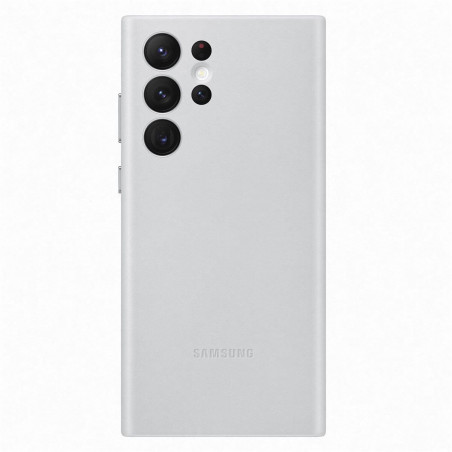 Samsung - Galaxy S22 Ultra 5G Coque cuir EF-VS908L Leather Gris (light gray)