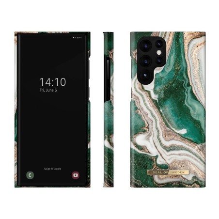 iDeal of Sweden - Galaxy S22 Ultra 5G Coque Golden Jade Marble