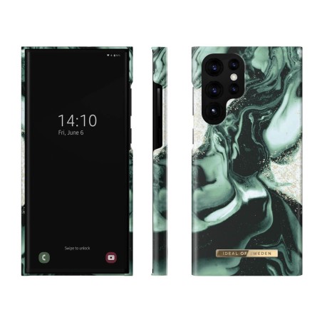 iDeal of Sweden - Galaxy S22 Ultra 5G Coque Golden Olive Marble