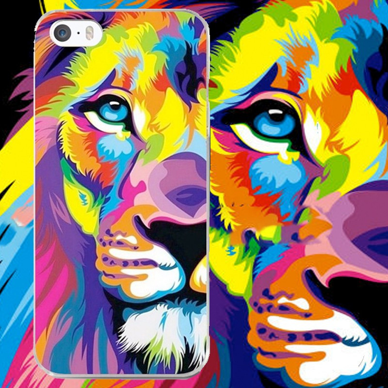 Coque silicone gel LION POP ART Apple iPhone 5/5S/SE