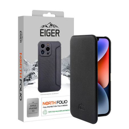 Eiger - iPhone 14 Coque rigide NORTH Folio Noir