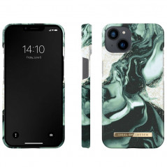 iDeal of Sweden - iPhone 14 Coque Golden Olive Marble pic2
