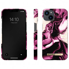 iDeal of Sweden - iPhone 14 Coque Golden Ruby Marble pic2