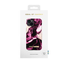 iDeal of Sweden - iPhone 14 Coque Golden Ruby Marble pic5