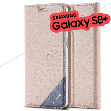 Etui folio Floveme Geometric Series Samsung Galaxy S8 Plus Or