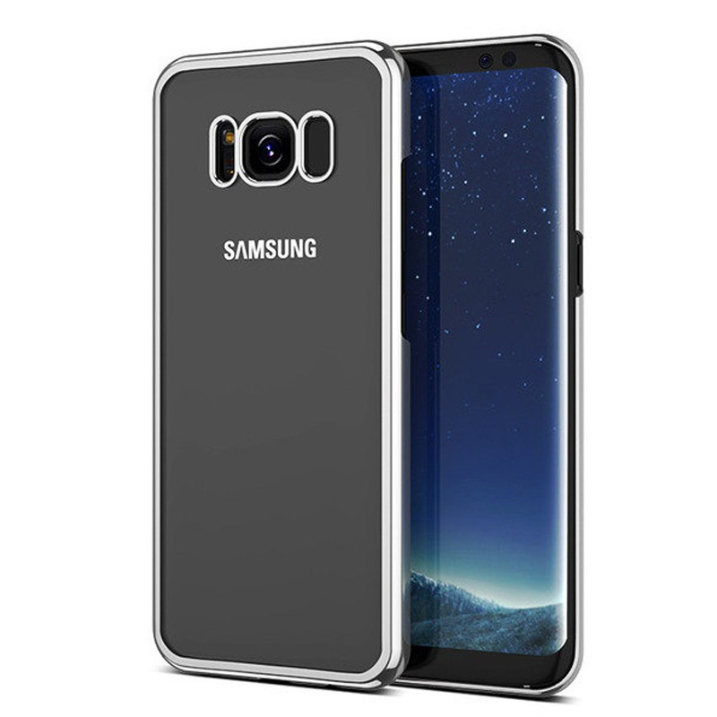 Coque rigide transparente contours métallisés Samsung Galaxy S8