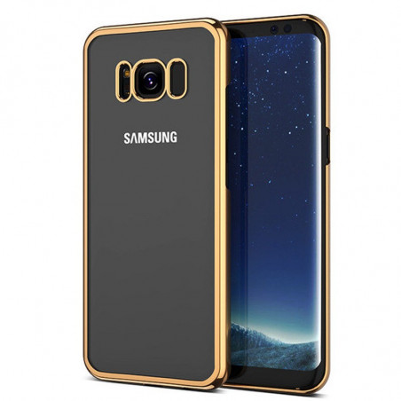Coque rigide transparente contours metallisés Samsung Galaxy S8 Or