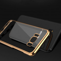 Coque rigide transparente contours metallisés Samsung Galaxy S8 Plus Or