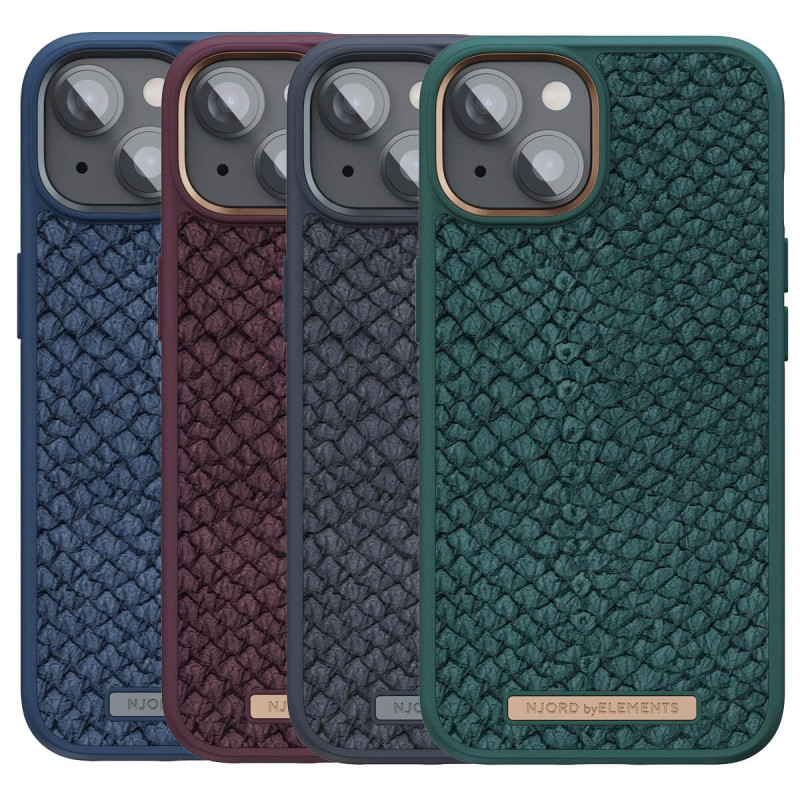 Njord - iPhone 14 Coque Salm.Leather MagSafe