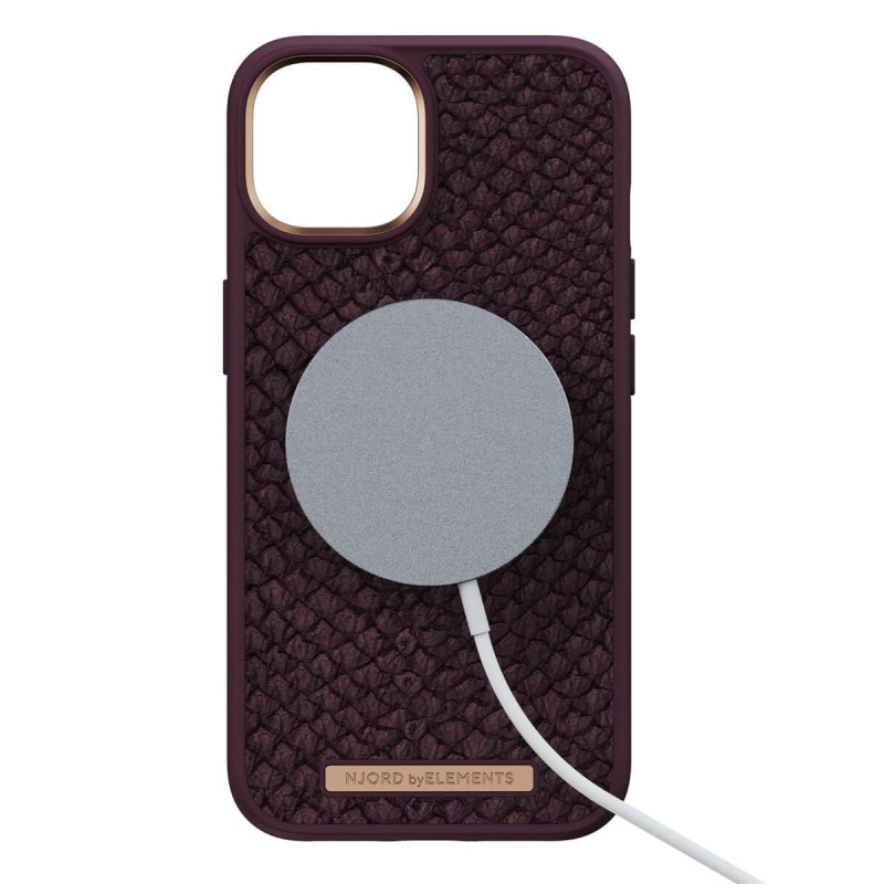 Njord - iPhone 14 Coque Salm.Leather MagSafe