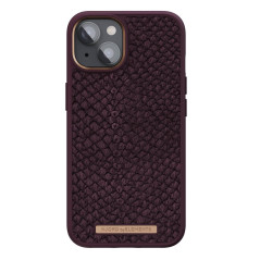 Njord - iPhone 14 Coque Salm.Leather MagSafe Rouge