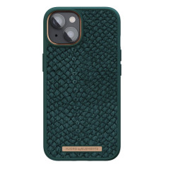 Njord - iPhone 14 Coque Salm.Leather MagSafe Vert