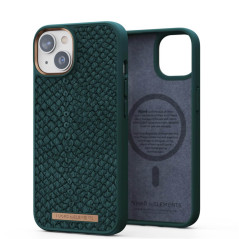 Njord - iPhone 14 Coque Salm.Leather MagSafe Jord Dark Green