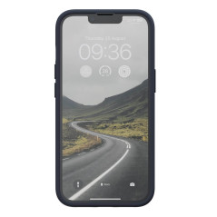 Njord - iPhone 14 Plus Coque Salm.Leather MagSafe Dark Grey