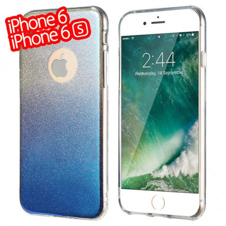 Coque silicone gel ultra pailletée Apple iPhone 6/6S Bleu foncé