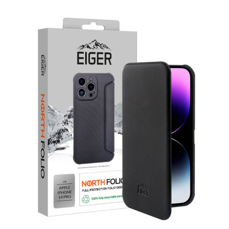 Eiger - iPhone 14 PRO Etui Folio NORTH Noir