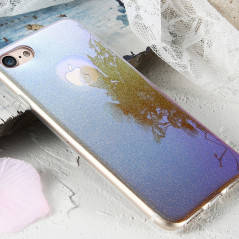 Coque silicone gel ultra pailletée Apple iPhone 7 Or
