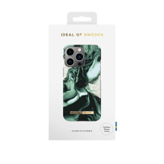 iDeal of Sweden - iPhone 14 PRO Coque Golden Olive Marble (Green)