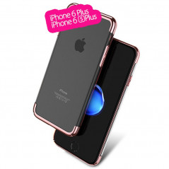 Coque rigide transparente contours métallisés Apple iPhone 6/6S Plus Or Rose