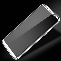 Protection écran verre trempé intégrale avec contour Samsung Galaxy S8 - Blanc