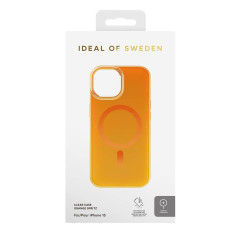 iDeal of Sweden - iPhone 15 Coque Clear Case MagSafe Orange Spritz pic3