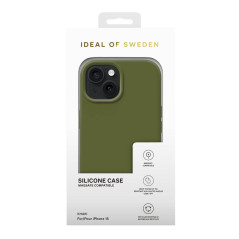 iDeal of Sweden - iPhone 15 Coque Silicone MagSafe Khaki (Verde)