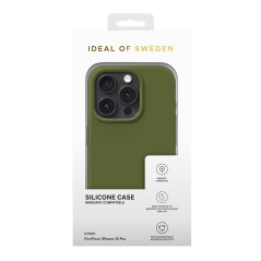 iDeal of Sweden - iPhone 15 PRO Coque Silicone MagSafe Khaki (Verde)