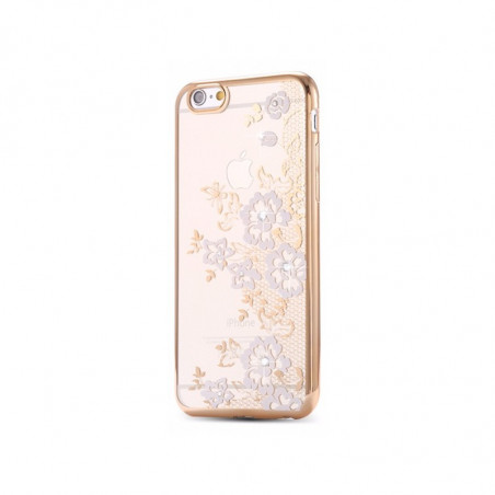 Coque silicone gel FLOWERS Apple iPhone 6/6S Argent