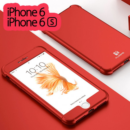 Coque FLOVEME 360° Protection angles renforcés Apple iPhone 6/6S Rouge