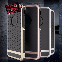 DUOPACK Coque FLOVEME Paladin Series Apple iPhone 5/5S/SE - Or Rose