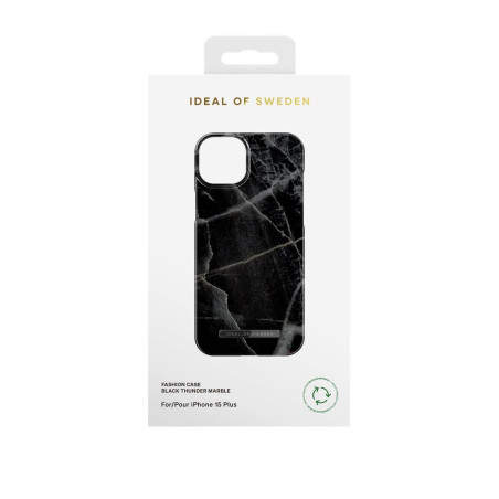 iDeal of Sweden - iPhone 15 Plus Coque Black Thunder Marble