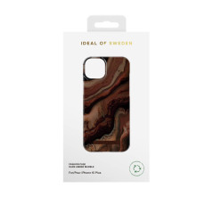 iDeal of Sweden - iPhone 15 Plus Coque Dark Amber Marble