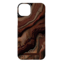 iDeal of Sweden - iPhone 15 Plus Coque Dark Amber Marble
