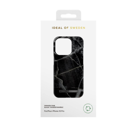 iDeal of Sweden - iPhone 15 PRO Coque Black Thunder Marble