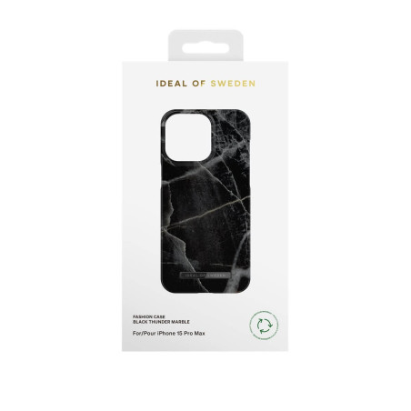 iDeal of Sweden - iPhone 15 PRO MAX Coque Black Thunder Marble