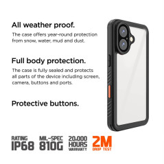 Eiger - iPhone 16 Plus Coque rigide AVALANCHE Noir