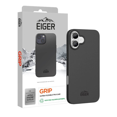 Eiger - iPhone 16 Plus Coque souple GRIP Case Noir