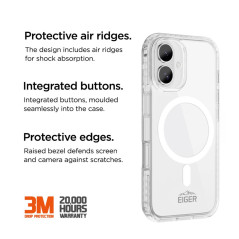 Eiger - iPhone 16 Plus Coque souple ICE GRIP MagSafe Case Clair