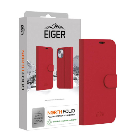 Eiger - iPhone 16 Plus Etui Folio NORTH Red EGCA00642