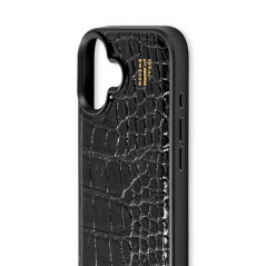 iDeal of Sweden - iPhone 16 Plus Coque Vegan Leather MagSafe Black Croco