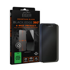 Eiger - iPhone 16 PRO Protection écran MOUNTAIN GLASS PRIVACY EDGE 360