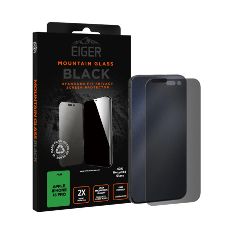 Eiger - iPhone 16 PRO Protection écran MOUNTAIN GLASS PRIVACY